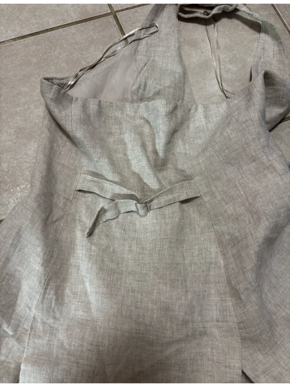 Reformation Clove Linen Two Piece Set in Oatmeal